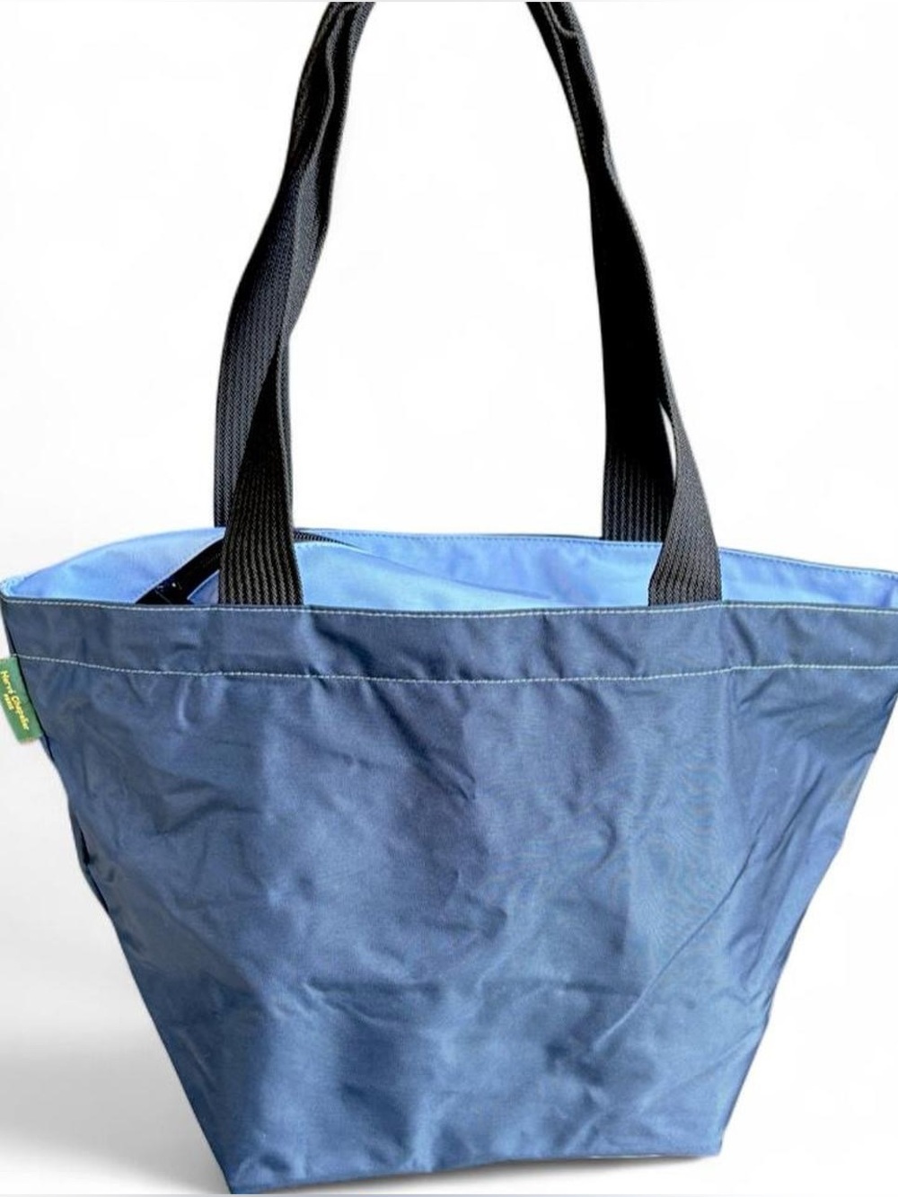 Herve Chapelier Square Base Large Nylon Bag Navy & Blue